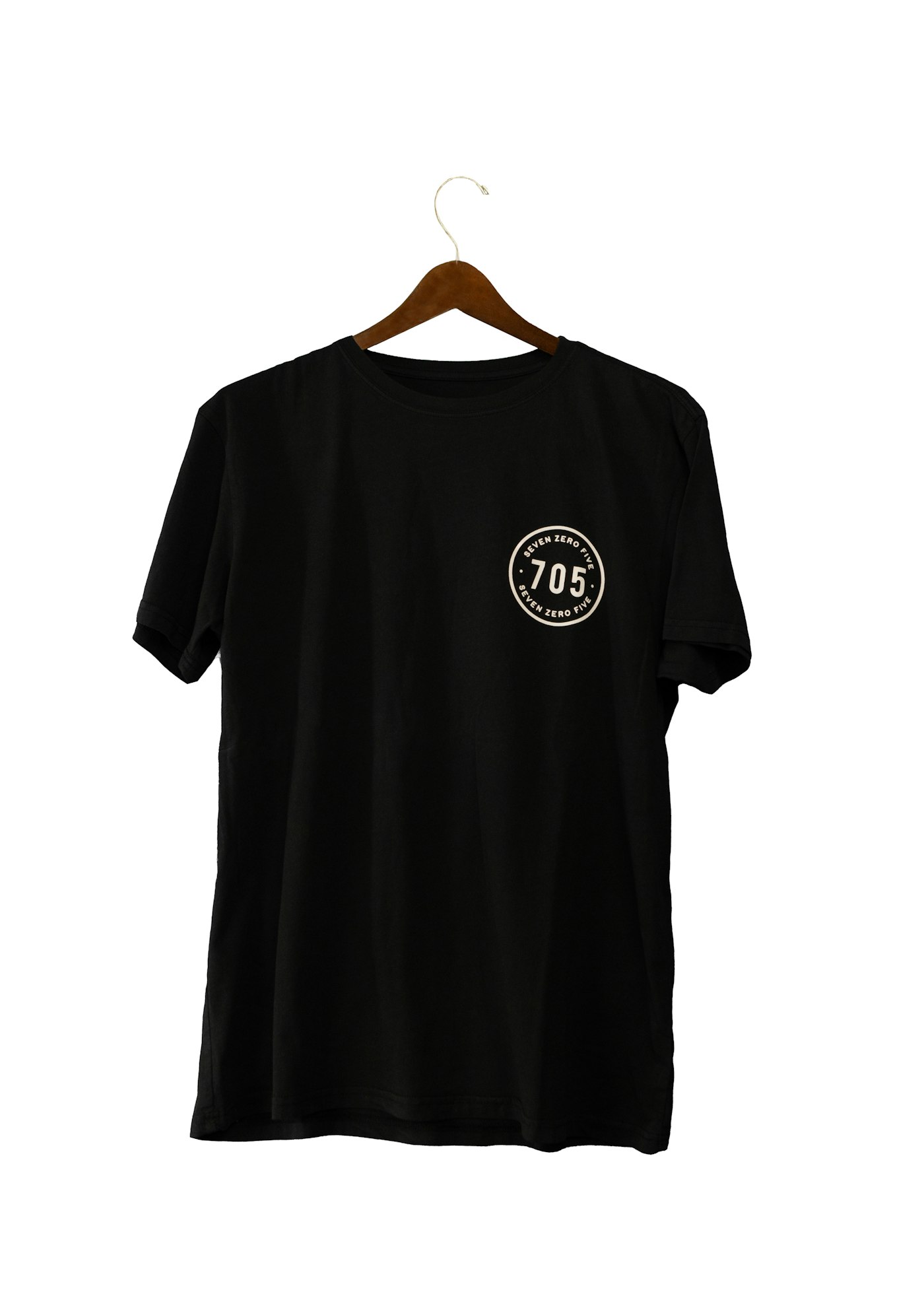 A bold, full-color DTF print standing out brightly on a black t-shirt.