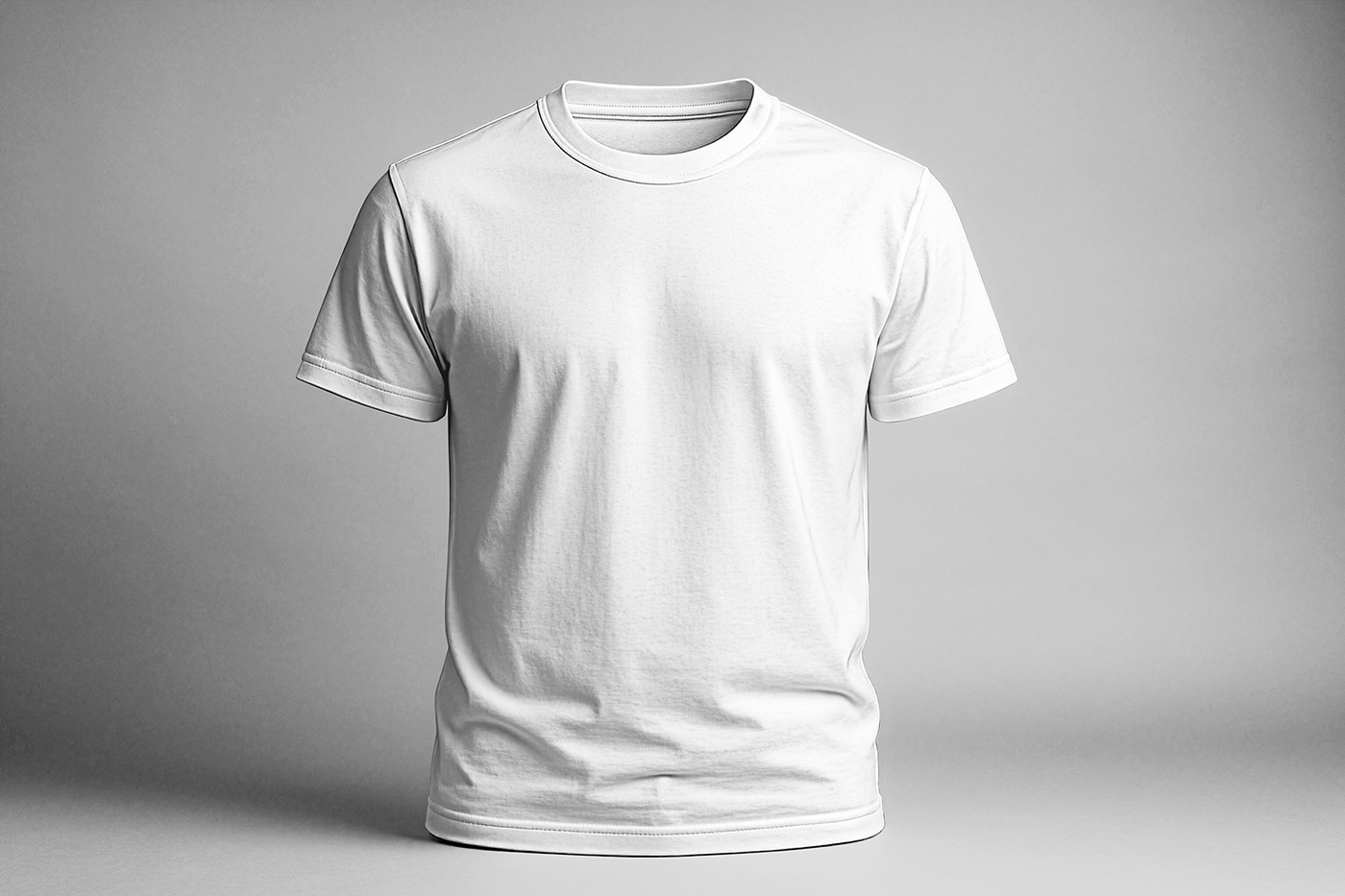 A white t-shirt with a correctly sized full-color DTF front print.